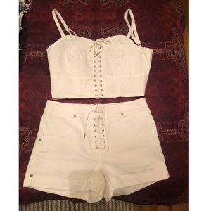 Bebe crop top and shorts (matching set)
